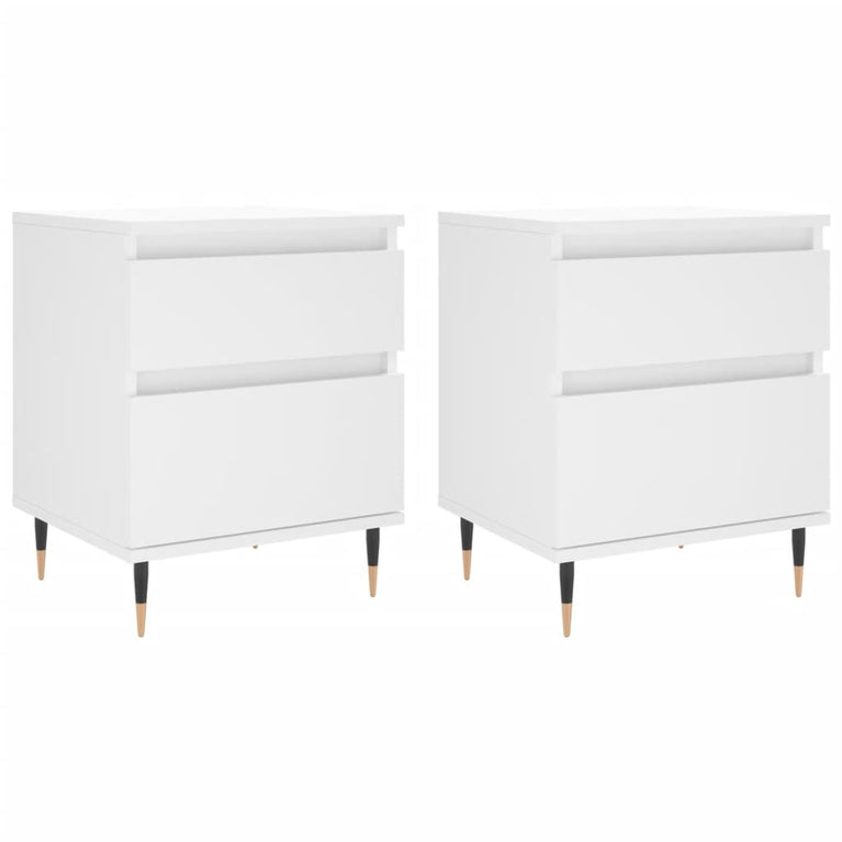 Nachtkastjes 2 st 40x35x50 cm bewerkt hout wit MeubelReus