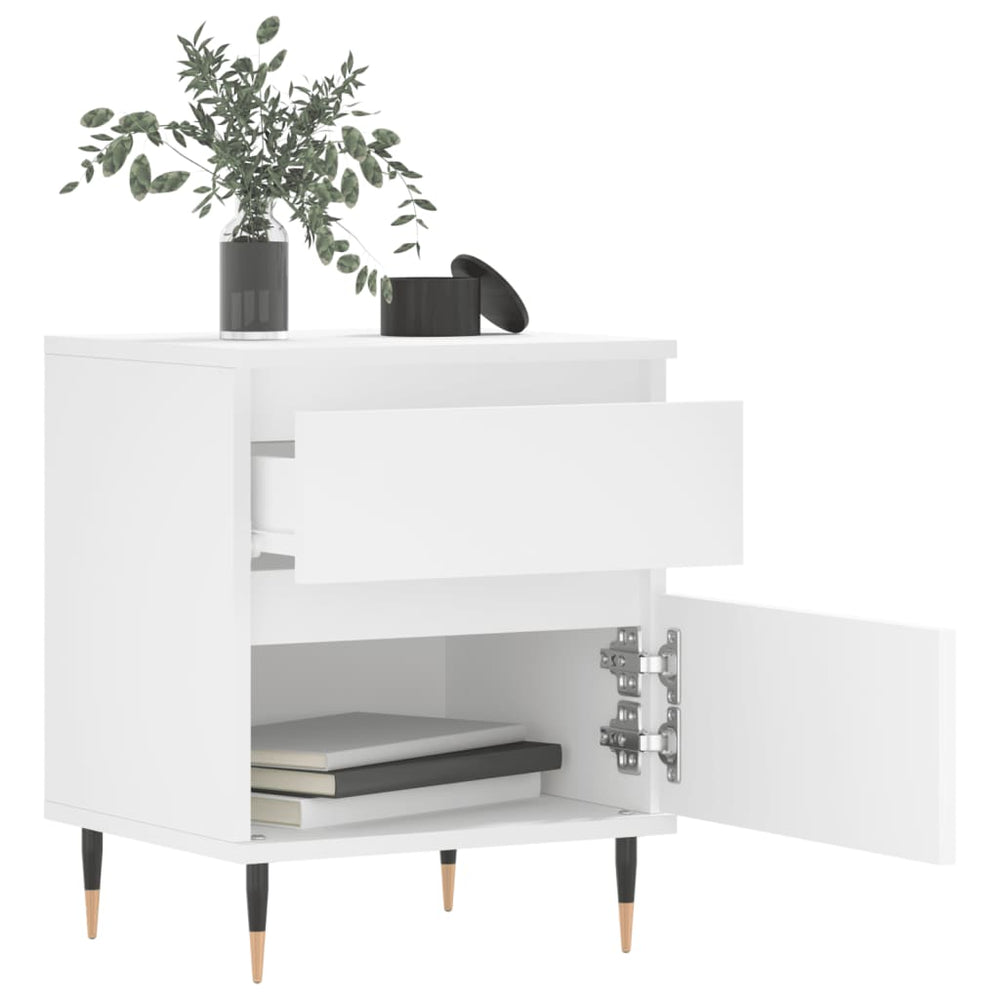 Nachtkastjes 2 st 40x35x50 cm bewerkt hout wit MeubelReus