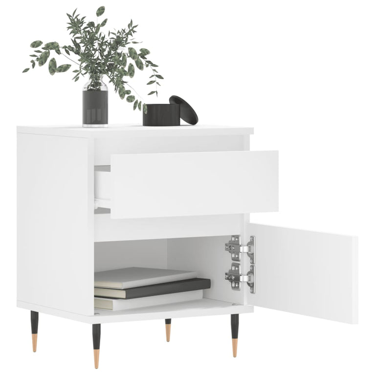 Nachtkastjes 2 st 40x35x50 cm bewerkt hout wit MeubelReus