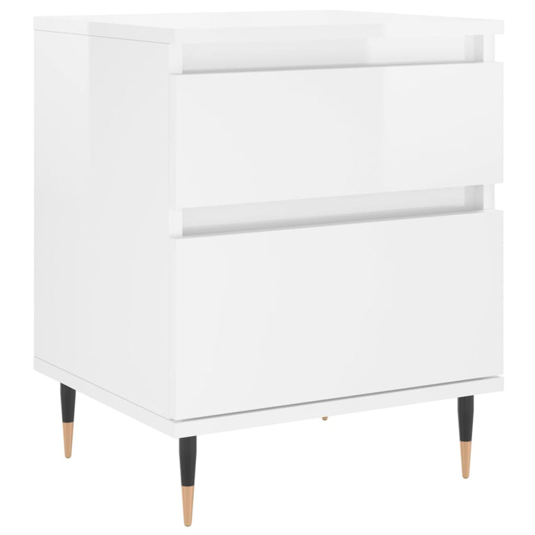 Nachtkastjes 2 st 40x35x50 cm bewerkt hout hoogglans wit MeubelReus