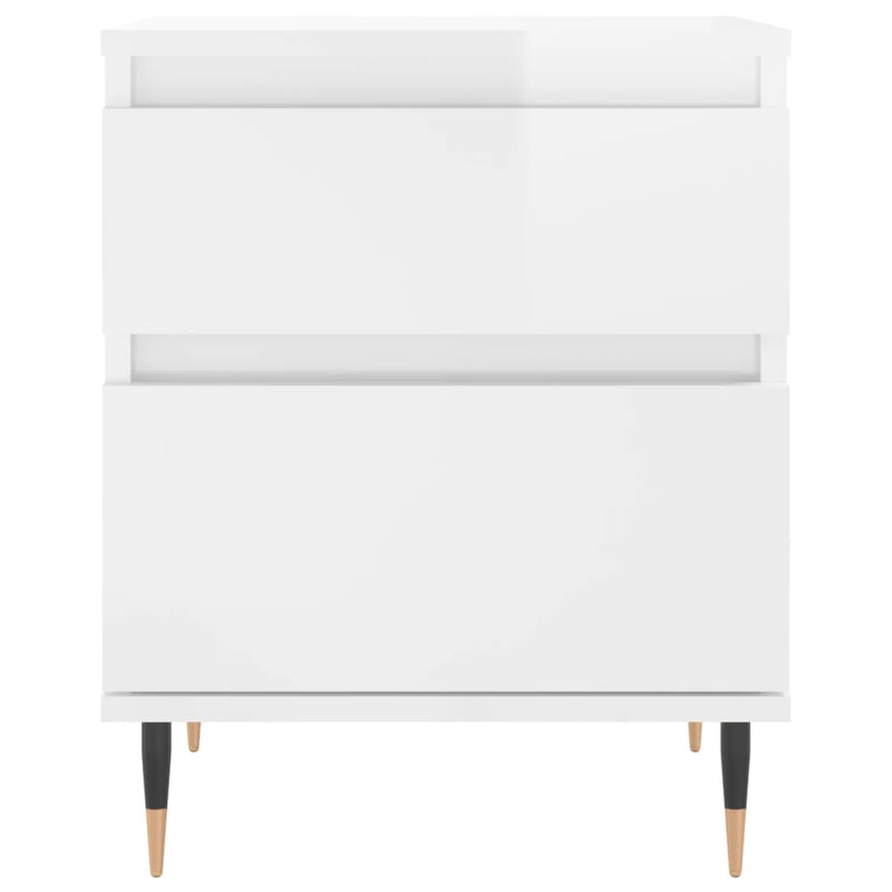 Nachtkastjes 2 st 40x35x50 cm bewerkt hout hoogglans wit MeubelReus