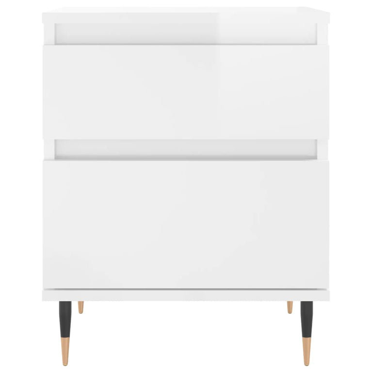 Nachtkastjes 2 st 40x35x50 cm bewerkt hout hoogglans wit MeubelReus