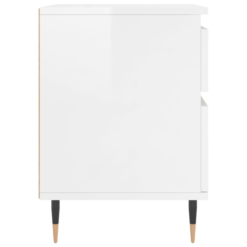 Nachtkastjes 2 st 40x35x50 cm bewerkt hout hoogglans wit MeubelReus