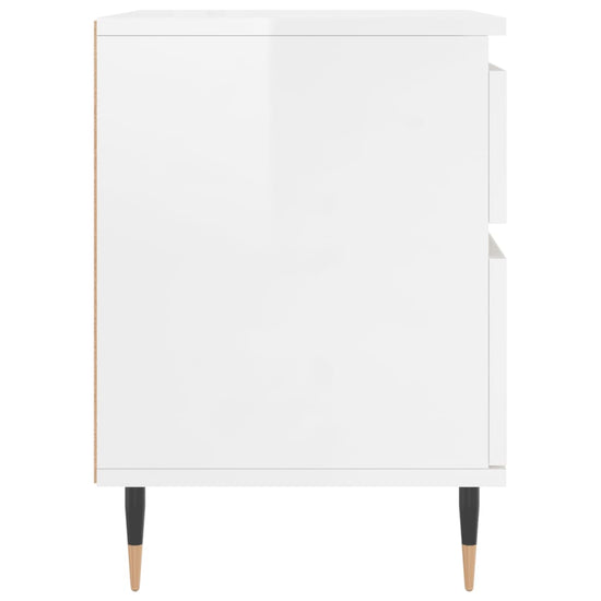 Nachtkastjes 2 st 40x35x50 cm bewerkt hout hoogglans wit MeubelReus