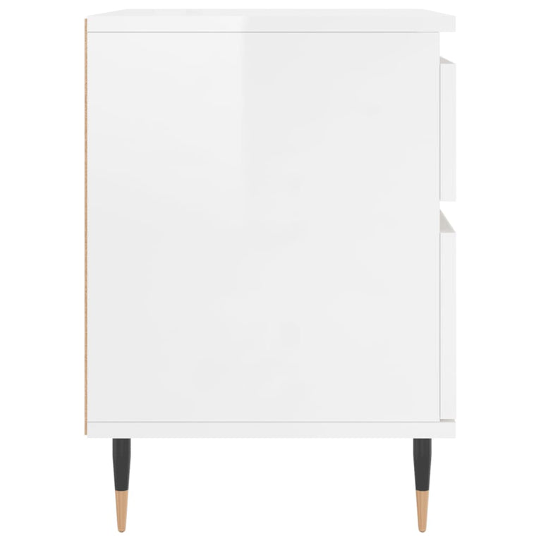 Nachtkastjes 2 st 40x35x50 cm bewerkt hout hoogglans wit MeubelReus