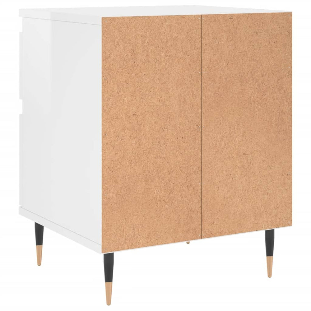 Nachtkastjes 2 st 40x35x50 cm bewerkt hout hoogglans wit MeubelReus