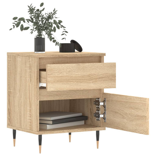 Nachtkastje 40x35x50 cm bewerkt hout sonoma eikenkleurig MeubelReus