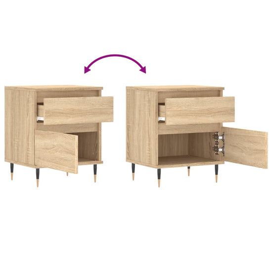 Nachtkastje 40x35x50 cm bewerkt hout sonoma eikenkleurig MeubelReus