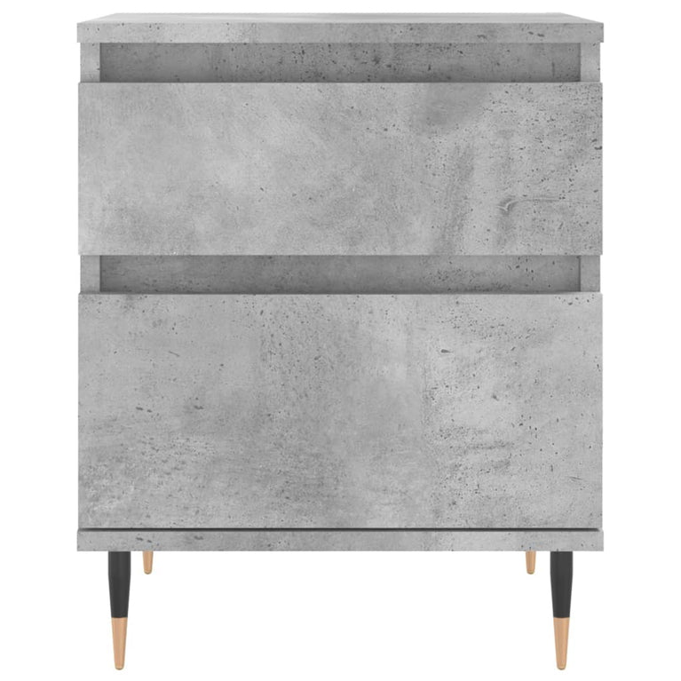 Nachtkastje 40x35x50 cm bewerkt hout betongrijs MeubelReus