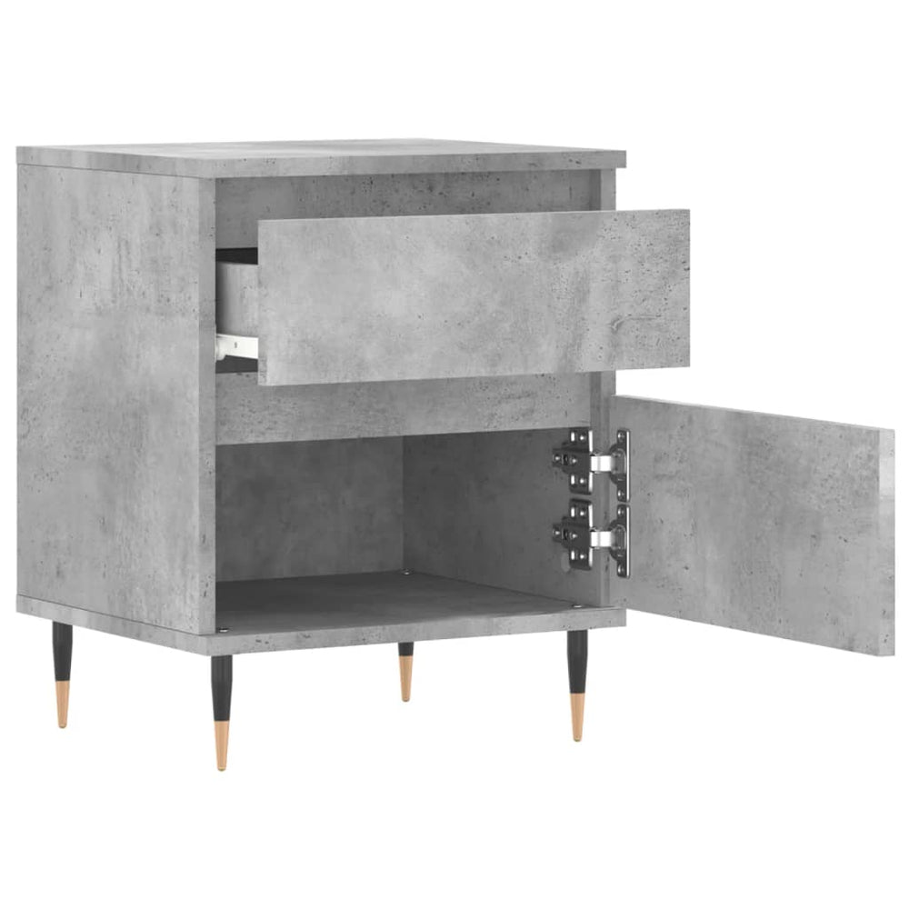 Nachtkastje 40x35x50 cm bewerkt hout betongrijs MeubelReus