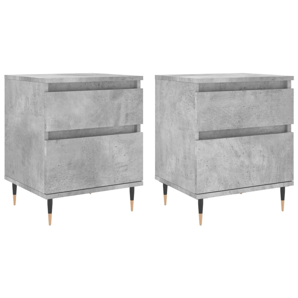 Nachtkastjes 2 st 40x35x50 cm bewerkt hout betongrijs MeubelReus