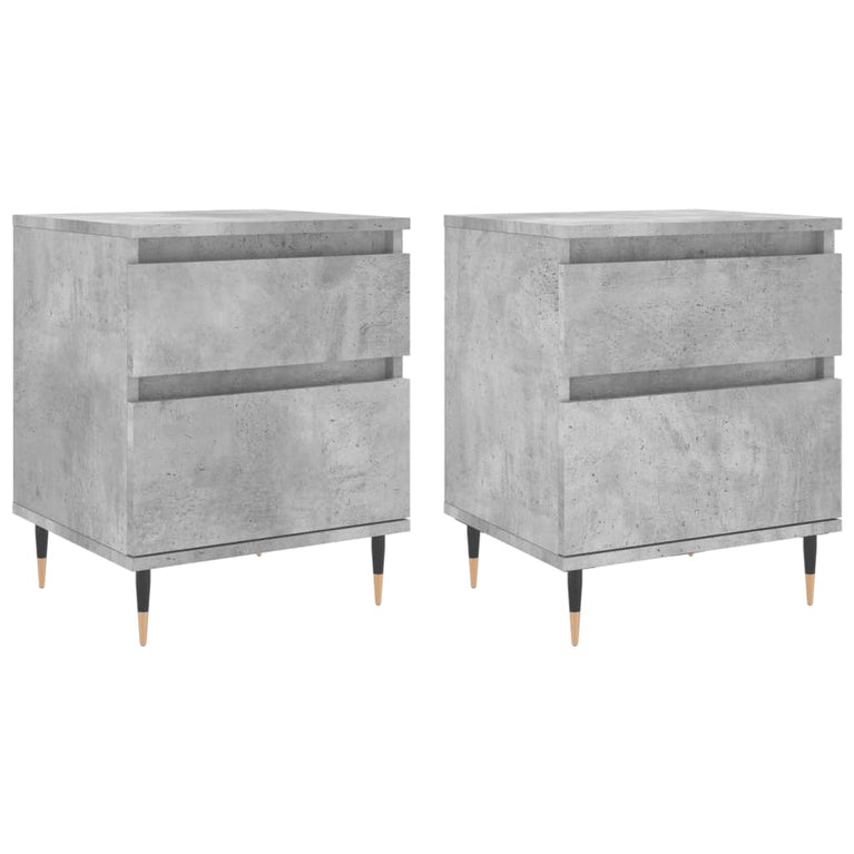 Nachtkastjes 2 st 40x35x50 cm bewerkt hout betongrijs MeubelReus