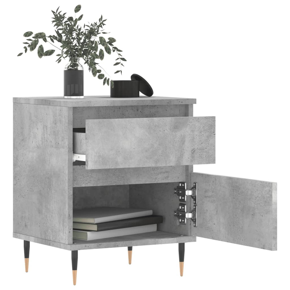 Nachtkastjes 2 st 40x35x50 cm bewerkt hout betongrijs MeubelReus