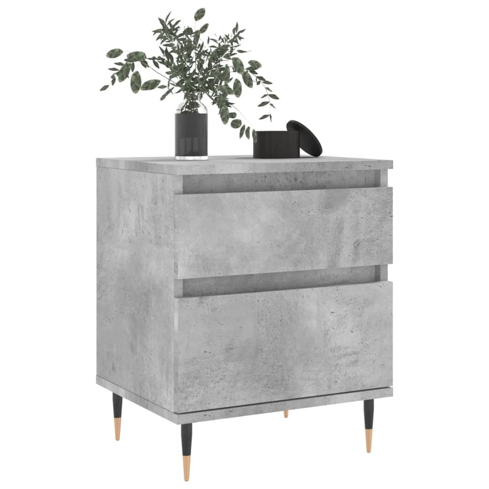Nachtkastjes 2 st 40x35x50 cm bewerkt hout betongrijs MeubelReus