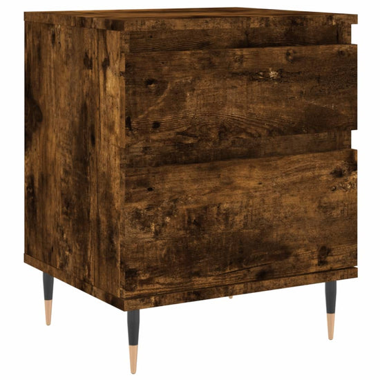 Nachtkastje 40x35x50 cm bewerkt hout gerookt eikenkleurig MeubelReus