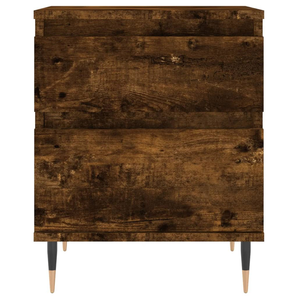 Nachtkastje 40x35x50 cm bewerkt hout gerookt eikenkleurig MeubelReus