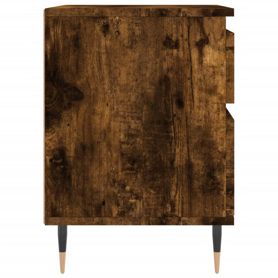 Nachtkastje 40x35x50 cm bewerkt hout gerookt eikenkleurig MeubelReus