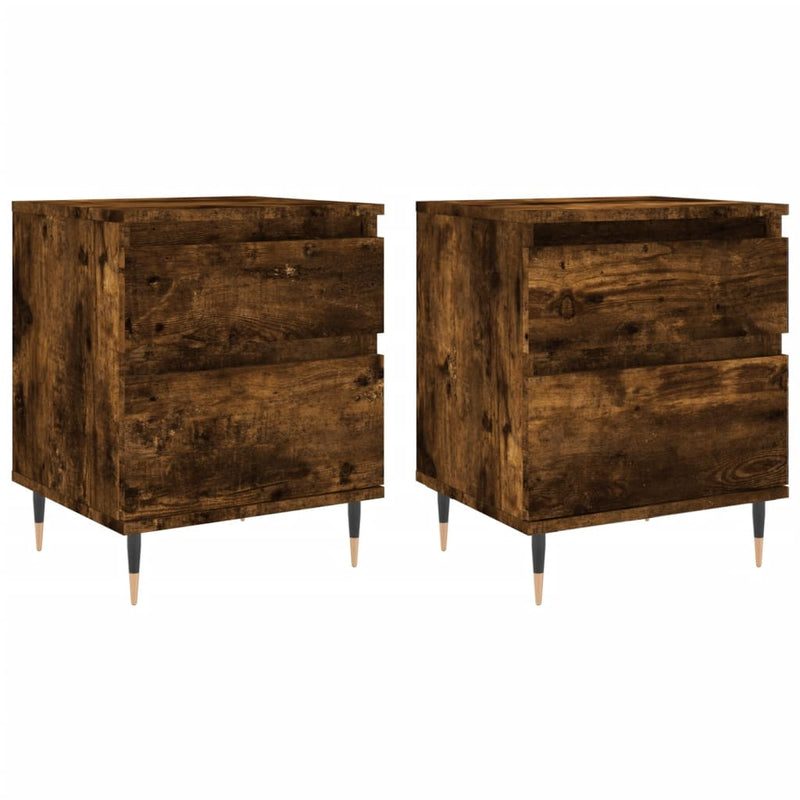 Nachtkastjes 2 st 40x35x50 cm bewerkt hout gerookt eikenkleurig MeubelReus