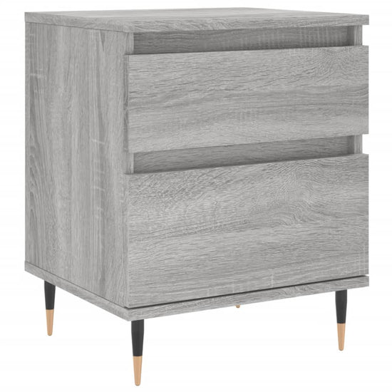 Nachtkastje 40x35x50 cm bewerkt hout grijs sonoma eikenkleurig MeubelReus