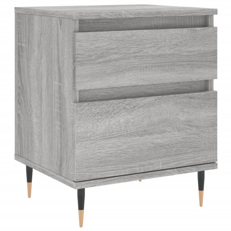 Nachtkastje 40x35x50 cm bewerkt hout grijs sonoma eikenkleurig MeubelReus