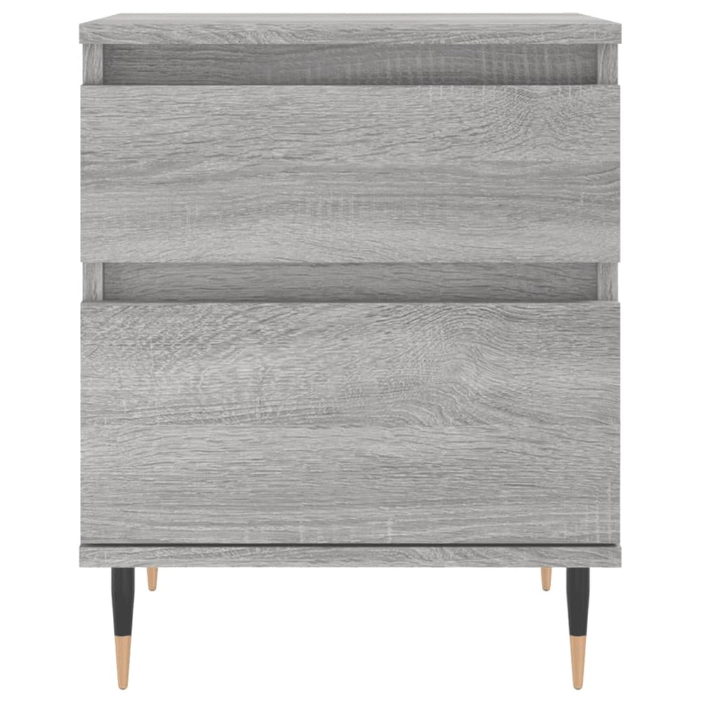 Nachtkastje 40x35x50 cm bewerkt hout grijs sonoma eikenkleurig MeubelReus