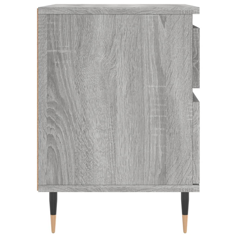 Nachtkastje 40x35x50 cm bewerkt hout grijs sonoma eikenkleurig MeubelReus