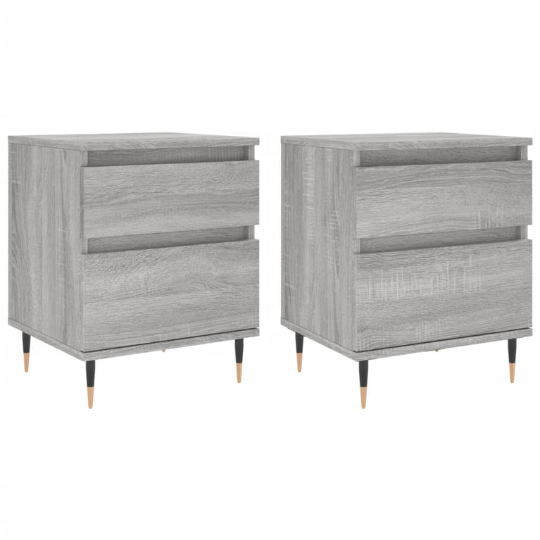 Nachtkastjes 2 st 40x35x50 cm bewerkt hout grijs sonoma eiken MeubelReus