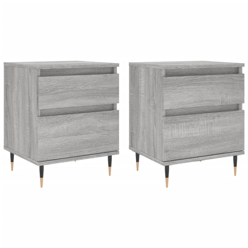 Nachtkastjes 2 st 40x35x50 cm bewerkt hout grijs sonoma eiken MeubelReus