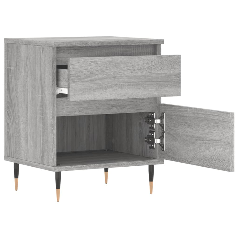 Nachtkastjes 2 st 40x35x50 cm bewerkt hout grijs sonoma eiken MeubelReus
