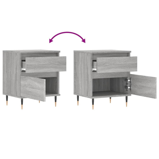 Nachtkastjes 2 st 40x35x50 cm bewerkt hout grijs sonoma eiken MeubelReus