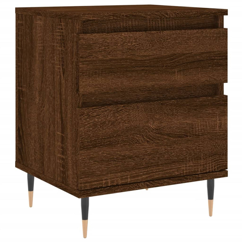 Nachtkastje 40x35x50 cm bewerkt hout bruin eikenkleur MeubelReus