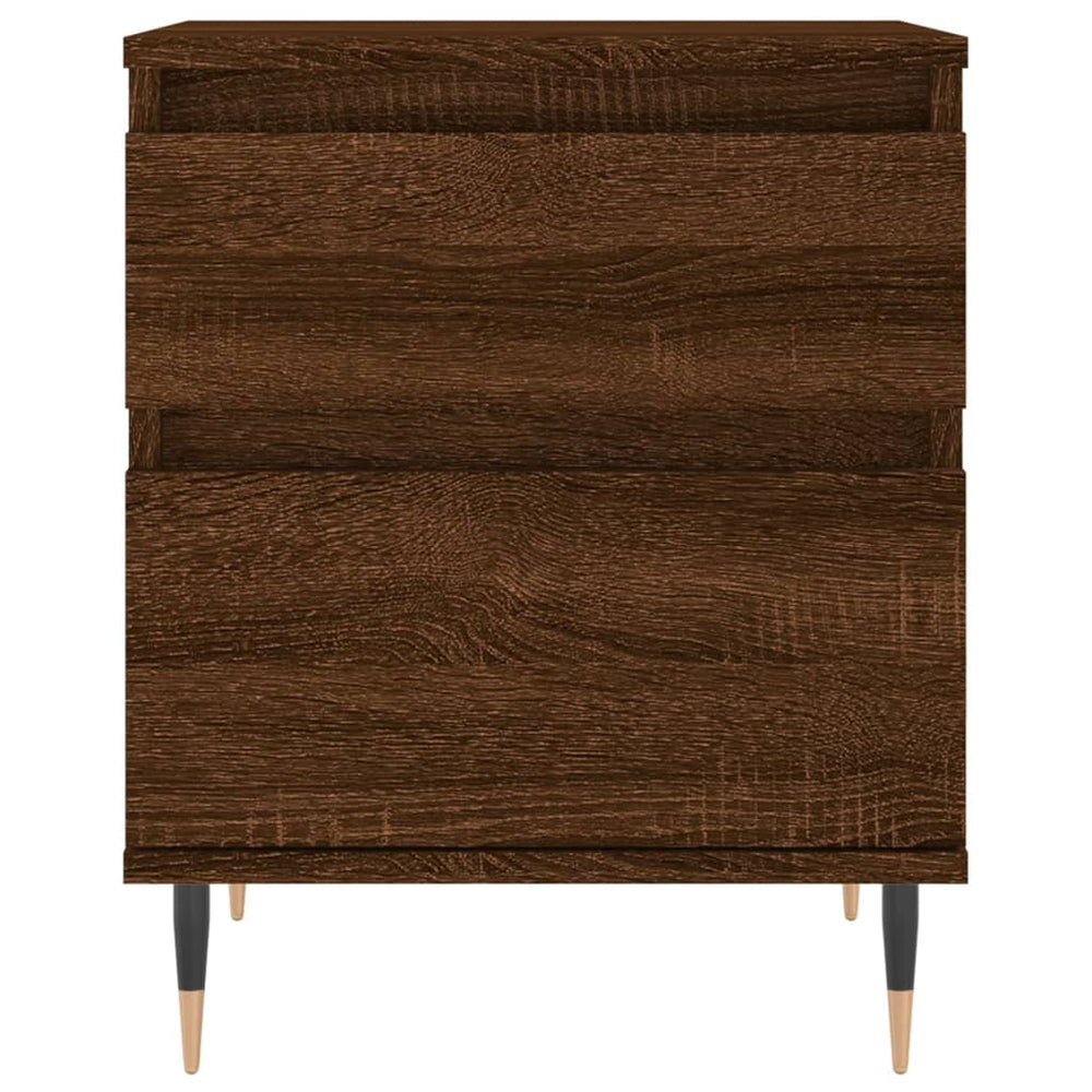 Nachtkastje 40x35x50 cm bewerkt hout bruin eikenkleur MeubelReus