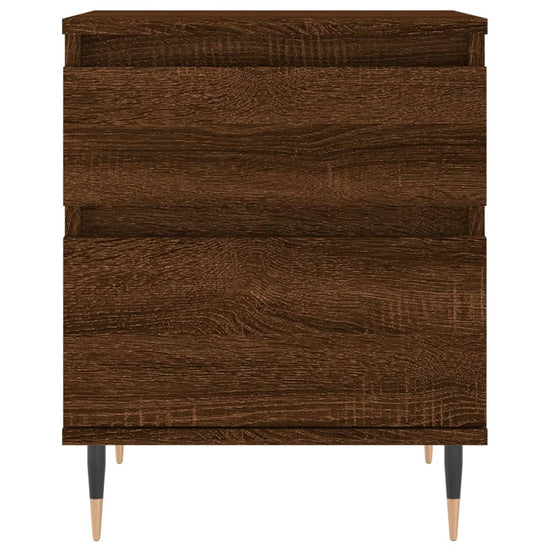Nachtkastje 40x35x50 cm bewerkt hout bruin eikenkleur MeubelReus