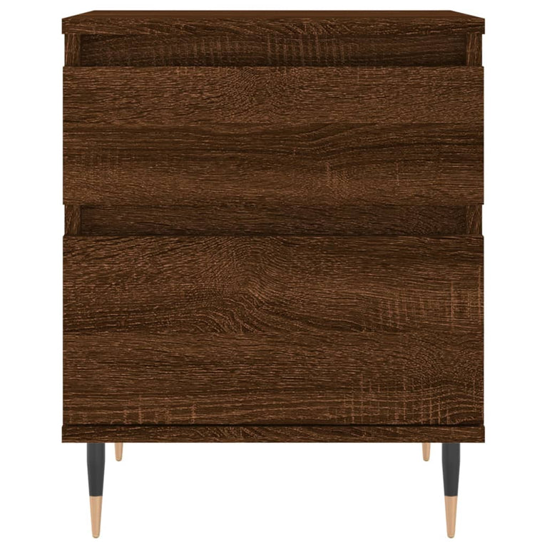 Nachtkastje 40x35x50 cm bewerkt hout bruin eikenkleur MeubelReus