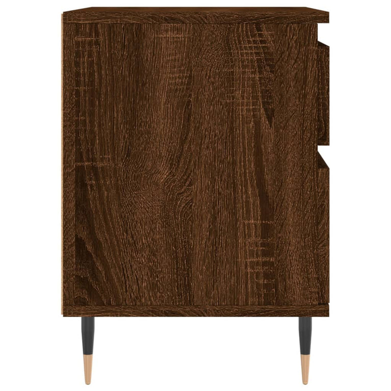 Nachtkastje 40x35x50 cm bewerkt hout bruin eikenkleur MeubelReus