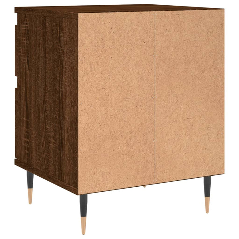 Nachtkastje 40x35x50 cm bewerkt hout bruin eikenkleur MeubelReus