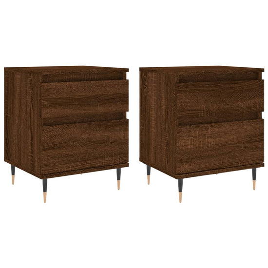 Nachtkastjes 2 st 40x35x50 cm bewerkt hout bruin eikenkleur MeubelReus