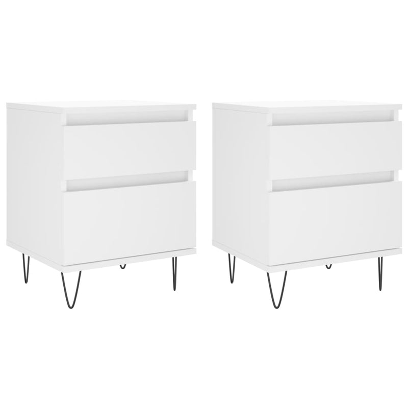Nachtkastjes 2 st 40x35x50 cm bewerkt hout wit MeubelReus