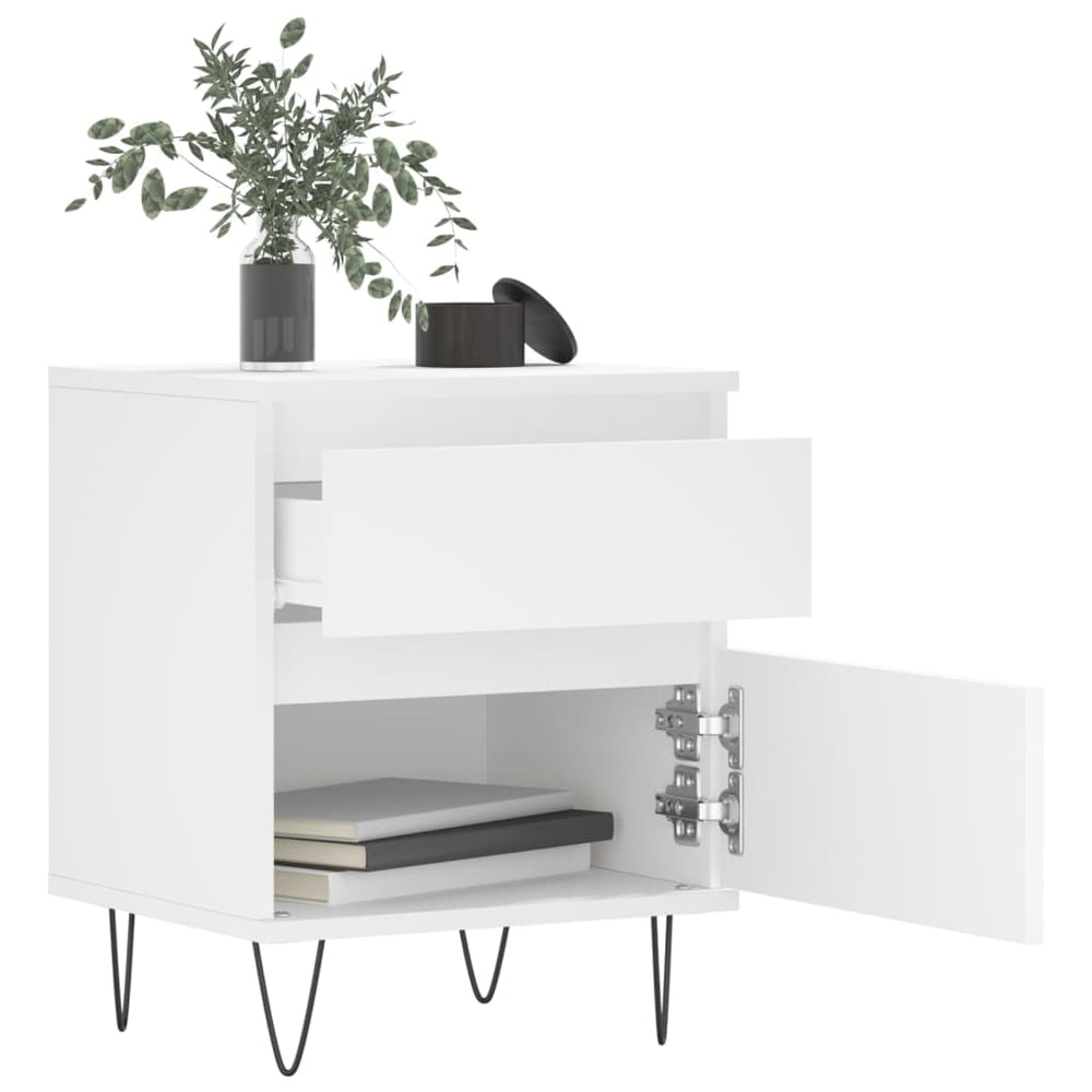 Nachtkastjes 2 st 40x35x50 cm bewerkt hout wit MeubelReus
