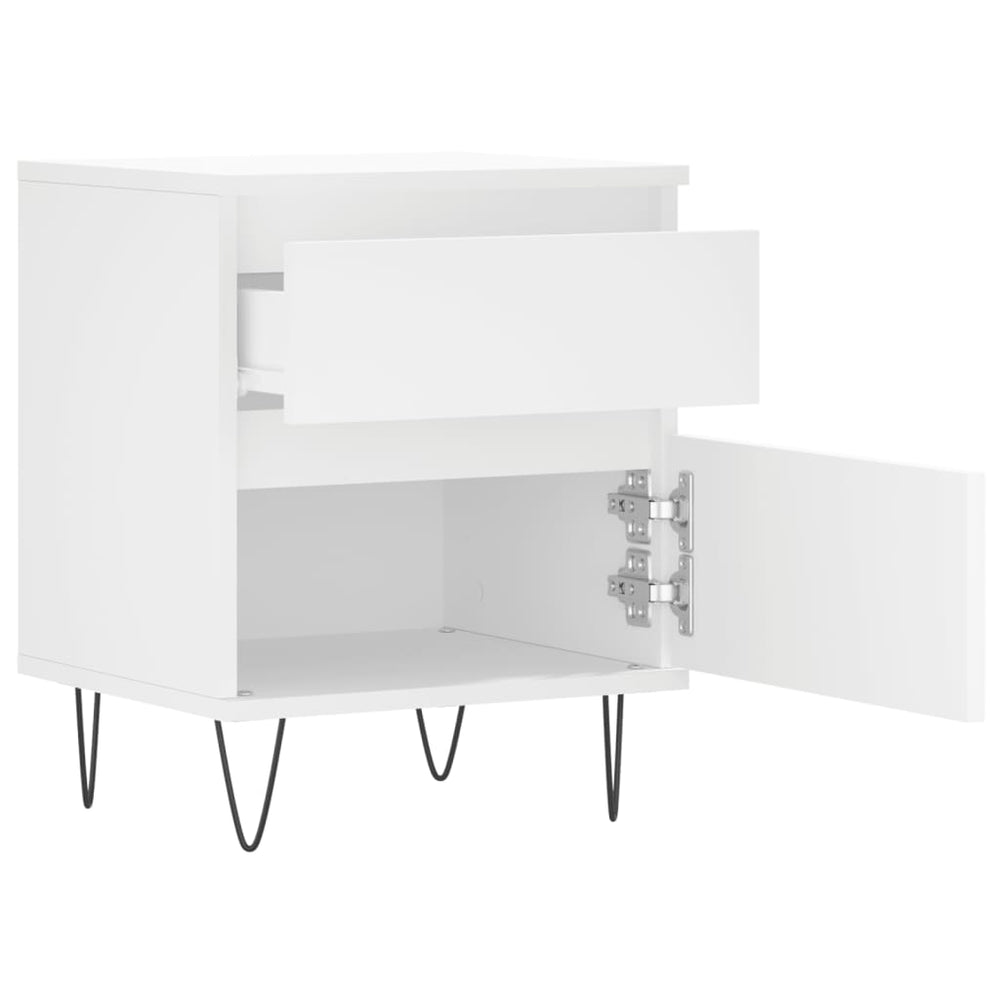 Nachtkastjes 2 st 40x35x50 cm bewerkt hout wit MeubelReus