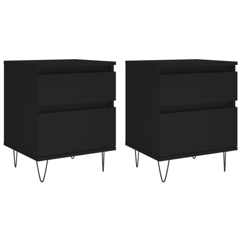 Nachtkastjes 2 st 40x35x50 cm bewerkt hout zwart MeubelReus