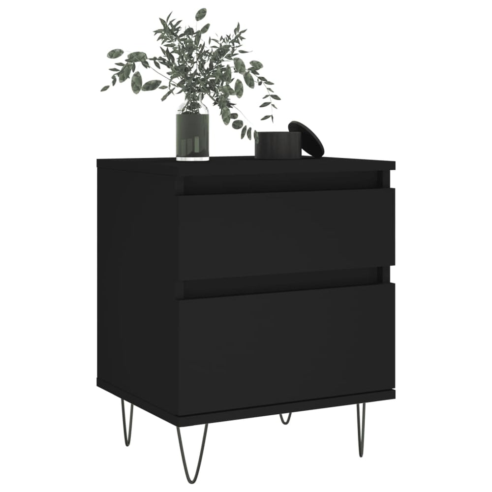 Nachtkastjes 2 st 40x35x50 cm bewerkt hout zwart MeubelReus