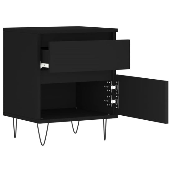 Nachtkastjes 2 st 40x35x50 cm bewerkt hout zwart MeubelReus