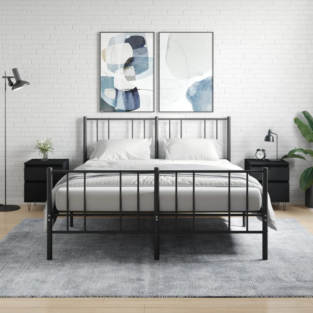 Nachtkastjes 2 st 40x35x50 cm bewerkt hout zwart MeubelReus