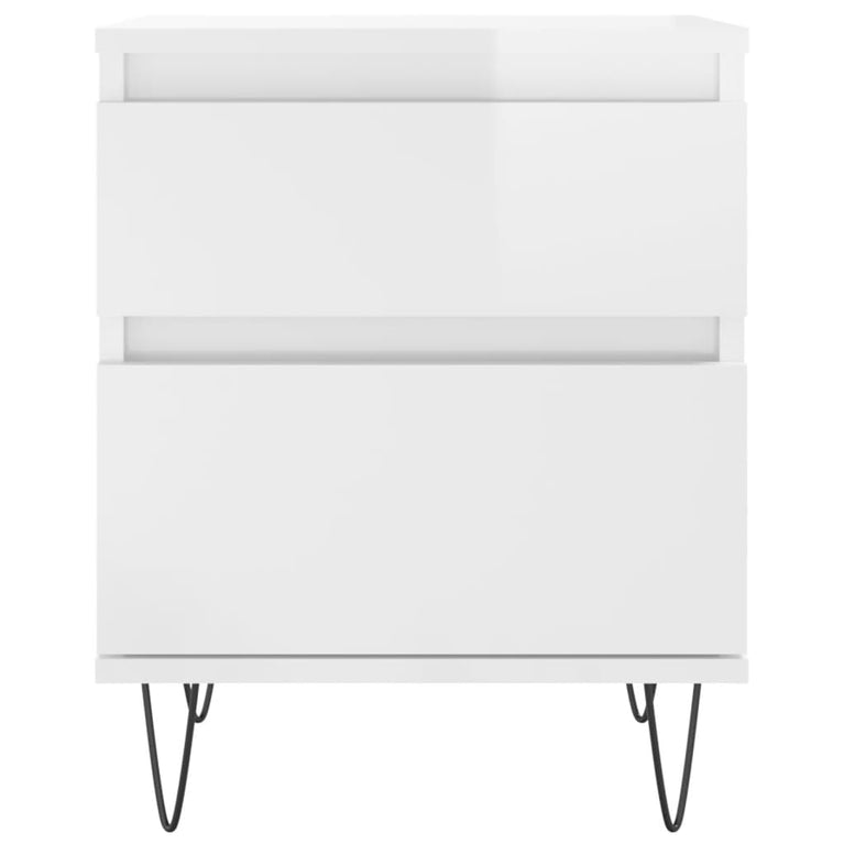 Nachtkastjes 2 st 40x35x50 cm bewerkt hout hoogglans wit MeubelReus