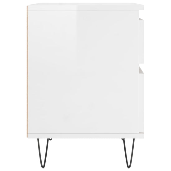 Nachtkastjes 2 st 40x35x50 cm bewerkt hout hoogglans wit MeubelReus
