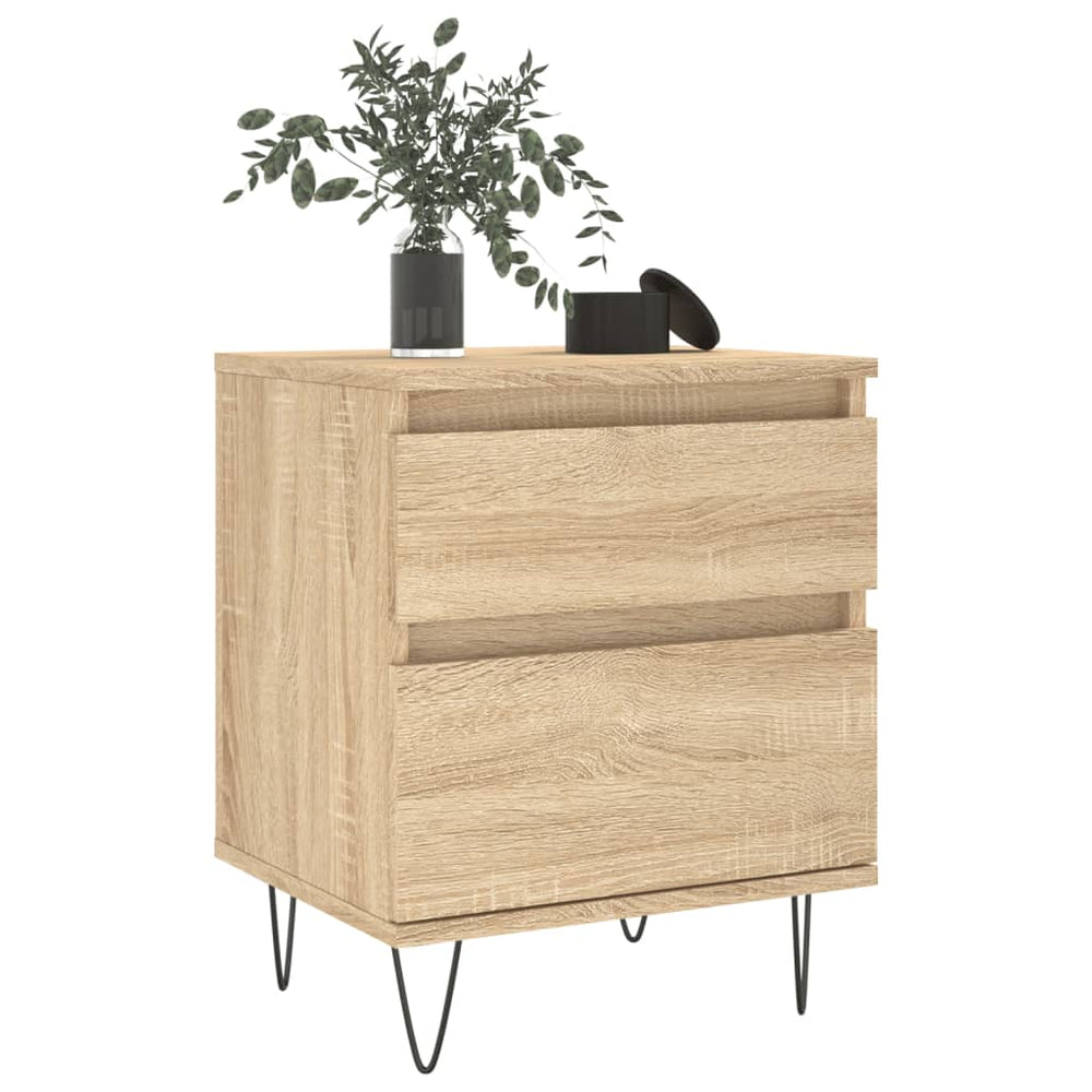 Nachtkastje 40x35x50 cm bewerkt hout sonoma eikenkleurig MeubelReus
