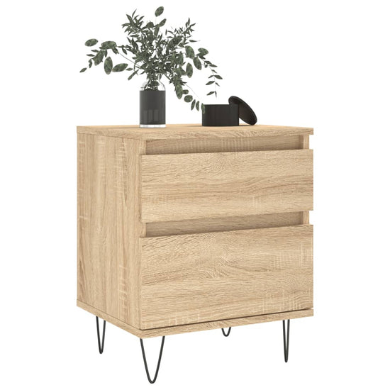 Nachtkastje 40x35x50 cm bewerkt hout sonoma eikenkleurig MeubelReus