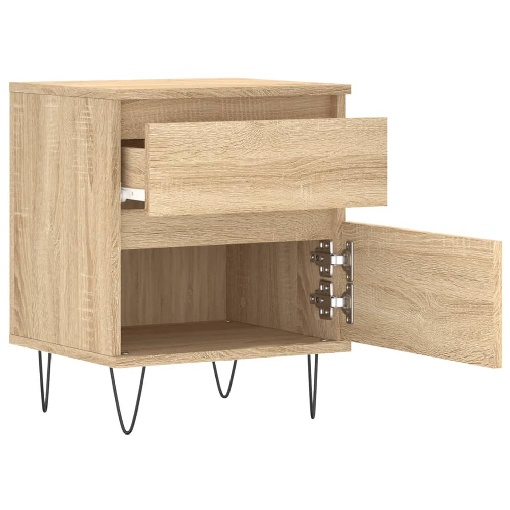 Nachtkastje 40x35x50 cm bewerkt hout sonoma eikenkleurig MeubelReus