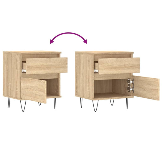 Nachtkastje 40x35x50 cm bewerkt hout sonoma eikenkleurig MeubelReus